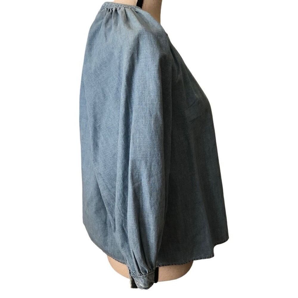 Levi’s Denim Chambray Blue, Mirabelle Dolman Sleeve, Coastal Grandma Top Size S - Picture 2 of 12